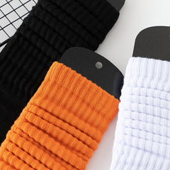 3 Pairs Solid Cozy Mid Tube Socks Women's Stockings