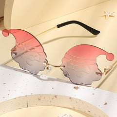 Santa Lens Metal Frame Sunglasses Halloween Christmas Party Decor