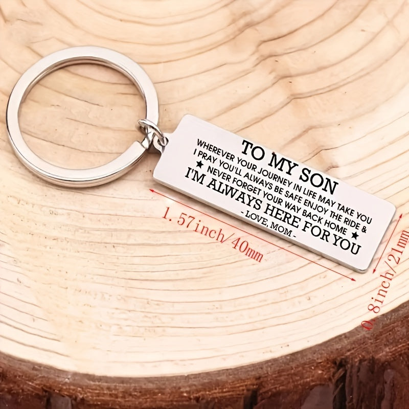 Stainless Steel Keychain Gift for Son From Mom