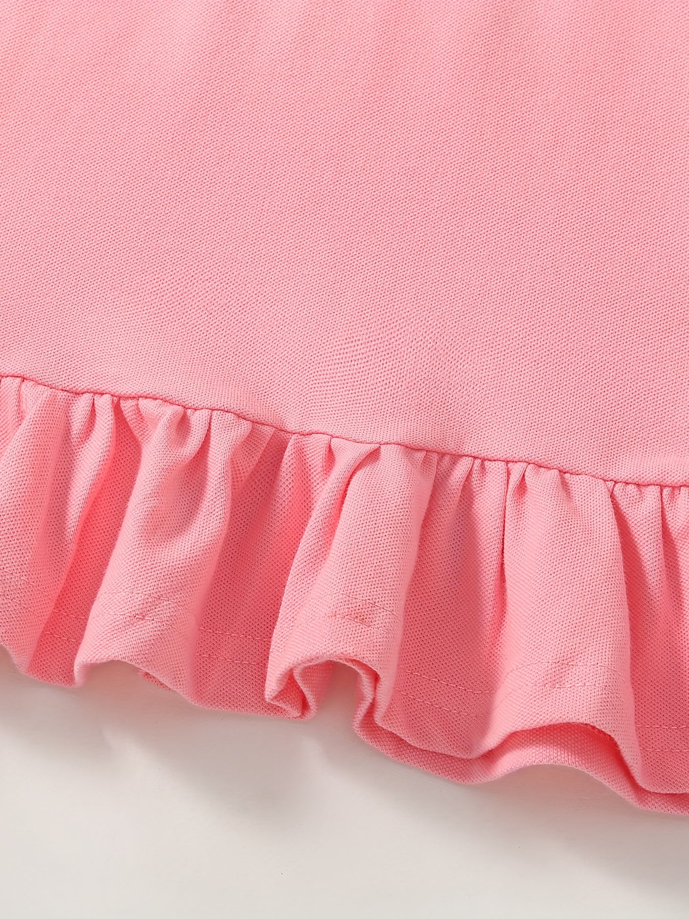 Girls Strawberry Embroidered Ruffle Trim Dress