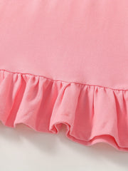 Girls Strawberry Embroidered Ruffle Trim Dress
