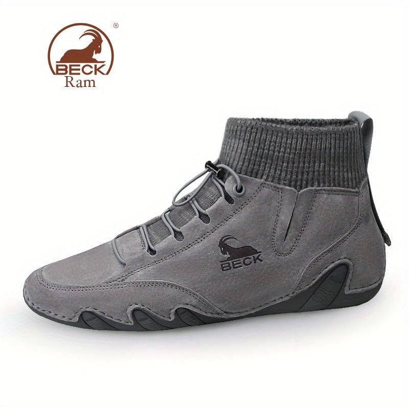 Men's No Tie Ankle High Sock Shoes Casual Walking Boots