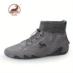 Men's No Tie Ankle High Sock Shoes Casual Walking Boots