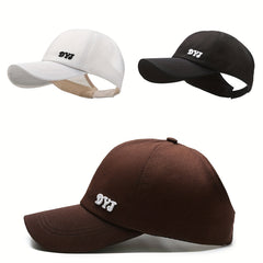 Backless Ponytail Baseball Cap Embroidered Sun Hat for Women
