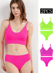 Ribbed Bra & Panties Lingerie Set