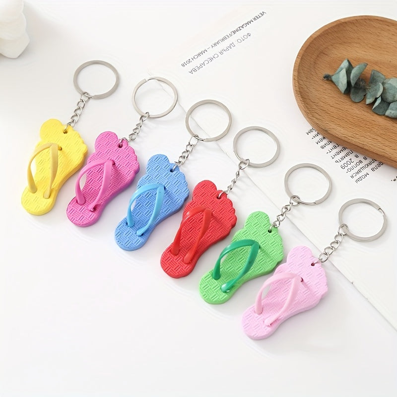 6pcs PVC Slippers Shoe Keychain For Girls Friends