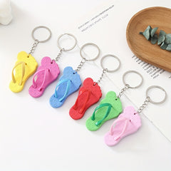 6pcs PVC Slippers Shoe Keychain For Girls Friends