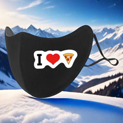 Pizza 3D Printed Fleece Lined Face Mask for Men