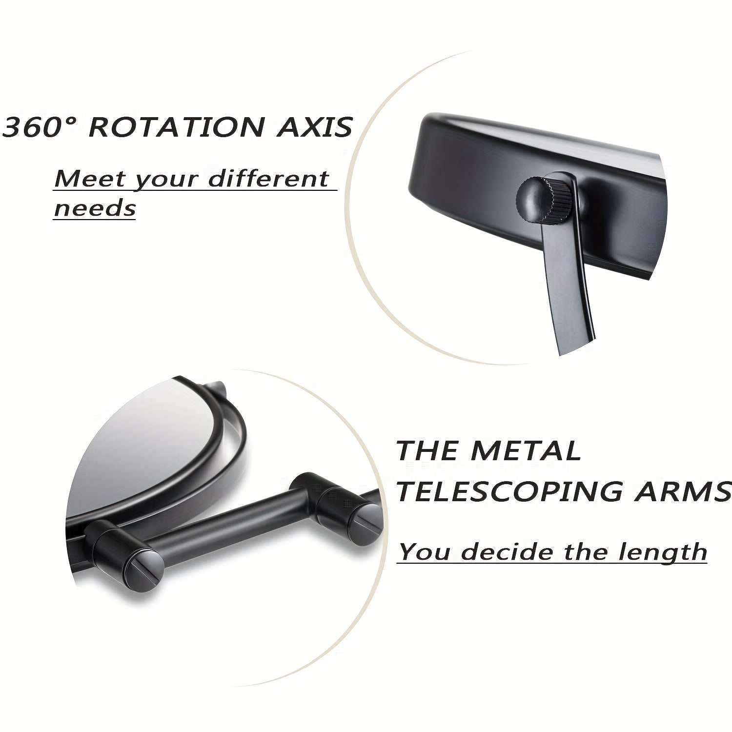 Wall Mounted Makeup Mirror 8 Inch Metal Magnifying 1X 10X Shaving Mirror