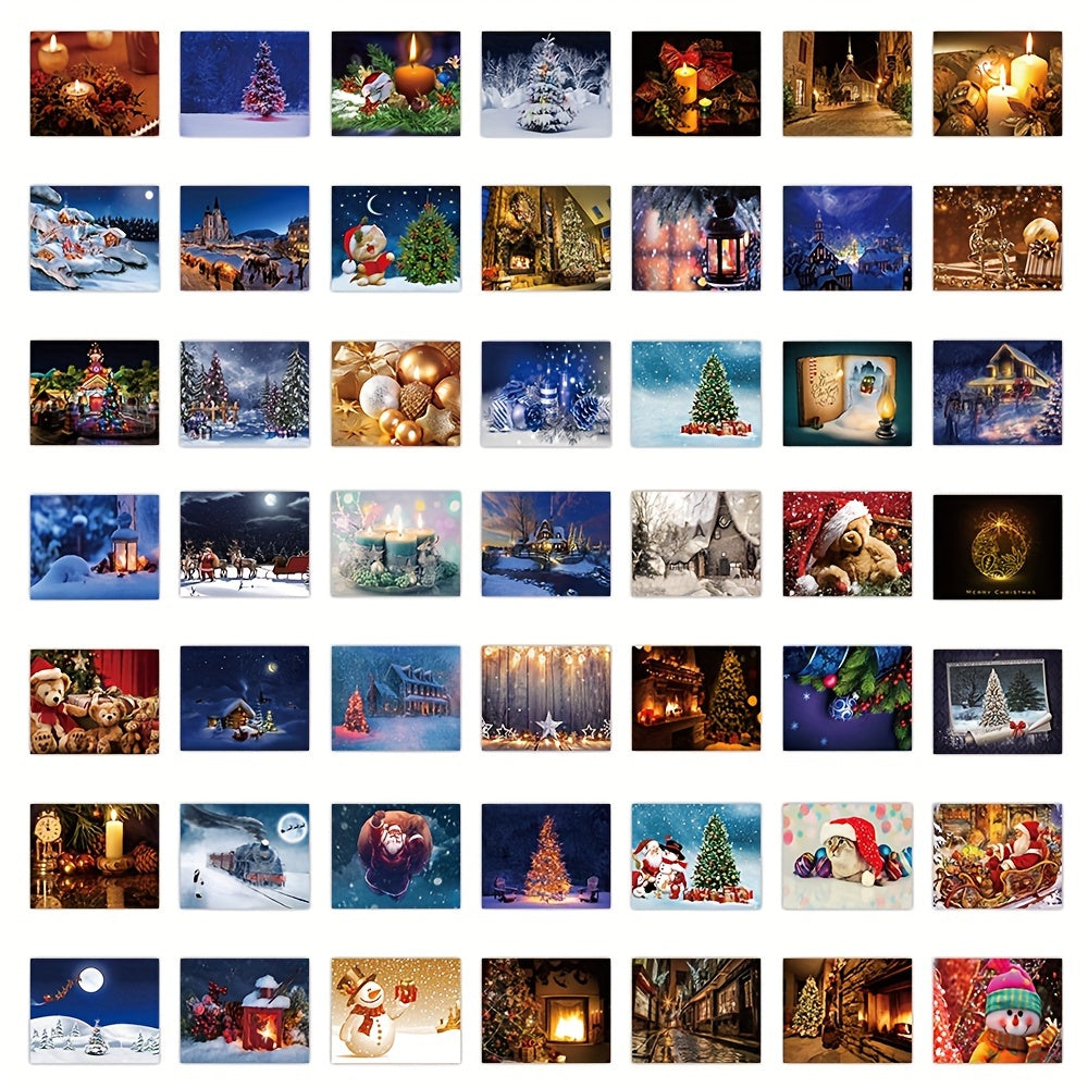 50pcs Merry Christmas Holiday Stickers for Water Bottle
