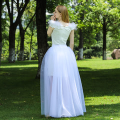 Three Tiered Wedding Skirt Adjustable Waist Soft Net Formal Party Bridal Prom