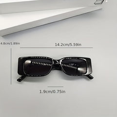 Rectangle Sunglasses For Women 90s Vintage Y2K Classical Square Shades