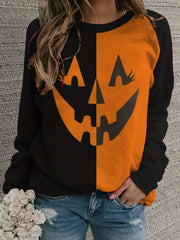 Halloween Block Pullover Sweatshirt for Women