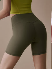 Seamless Yoga Sports Shorts Wide Waistband Quick Dry Breathable Workout