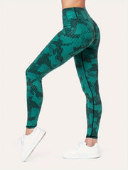 Sports Leggings Women's Plus Random Print High Rise