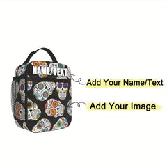 Personalized Sugar Skull Lunch Bag Insulated Leakproof Thermal High Capacity