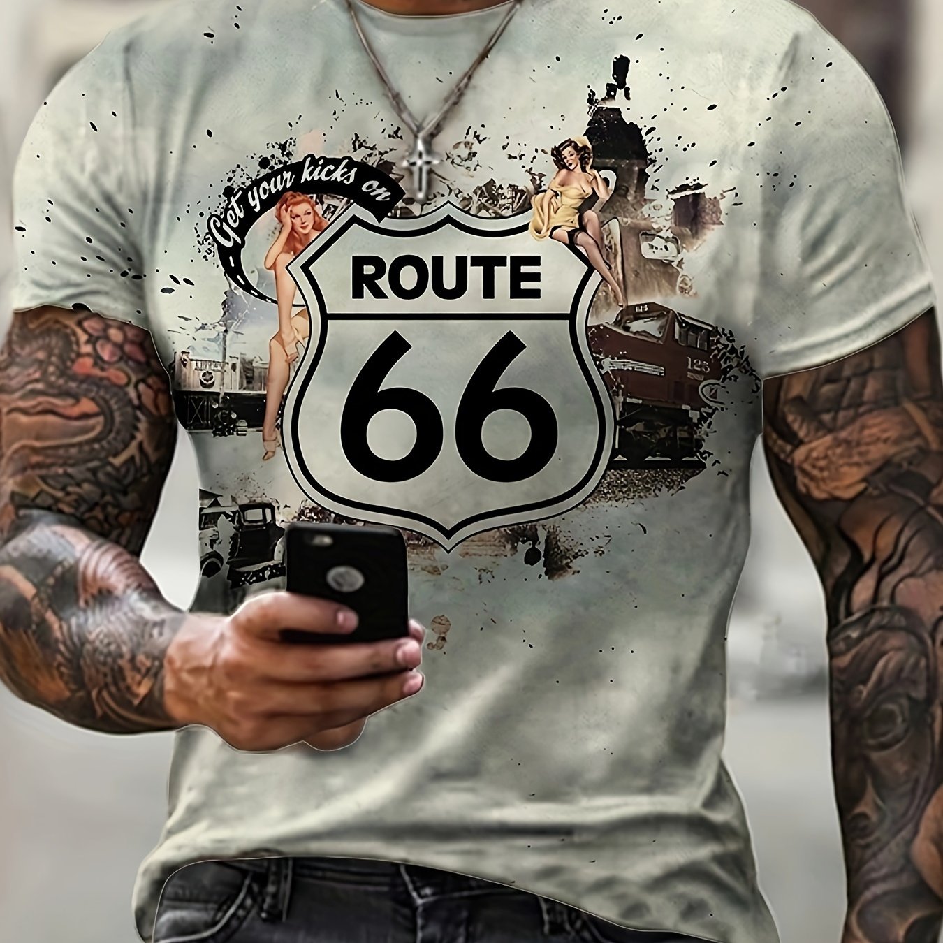 Vintage Graphic Sports T-shirt for Men