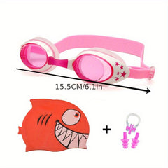 Kids' Swimming Set: Cap, Nose Clip, Earplugs, Goggles
