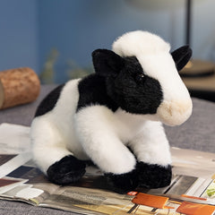 66in Sitting Brown Spotted Cow Plush Toy Soft Stuffed Animal Birthday Gift