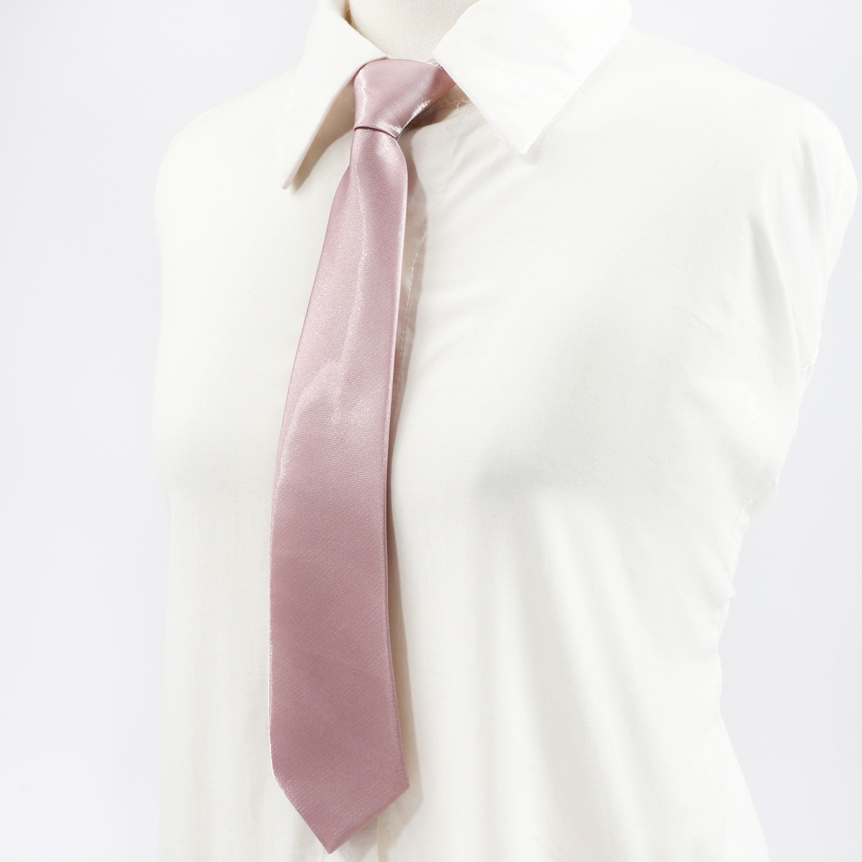 Pink Glitter Necktie Casual Tie Pre tied Shirt Tie For Women