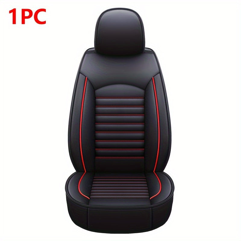 1PC PU Leather Car Front Seat Cover All Seasons Universal For Five Seater Cars