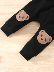 Bear Pattern Baby Boy's 2pcs Sweatshirt & Sweatpants Set - Toddler Kids Clothes