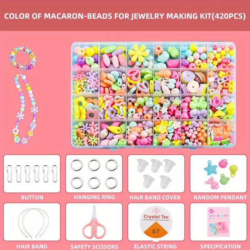 Colorful Beads Jewelry Making Kit For Girls with Snap Beads