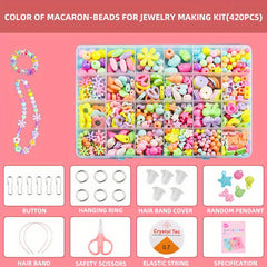 Colorful Beads Jewelry Making Kit For Girls with Snap Beads