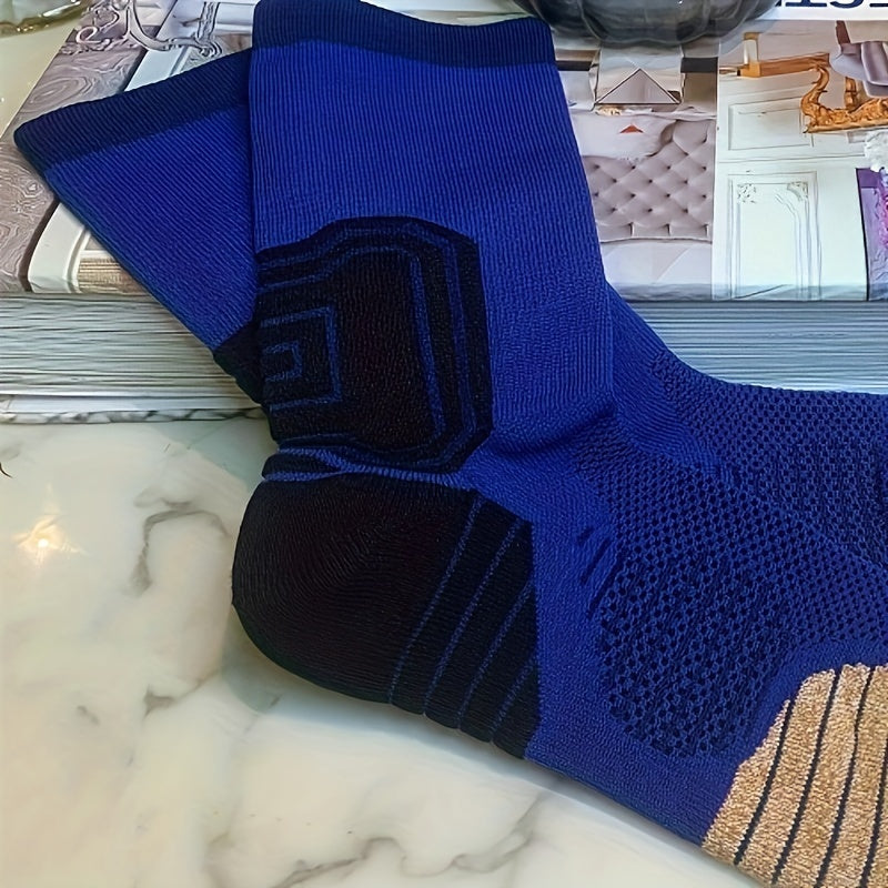 Men's Mid Crew Sport Socks Cotton Blend Breathable for Basketball Training