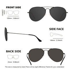 MAXJULI Polarized Aviator XL Sunglasses Metal Frame 8810