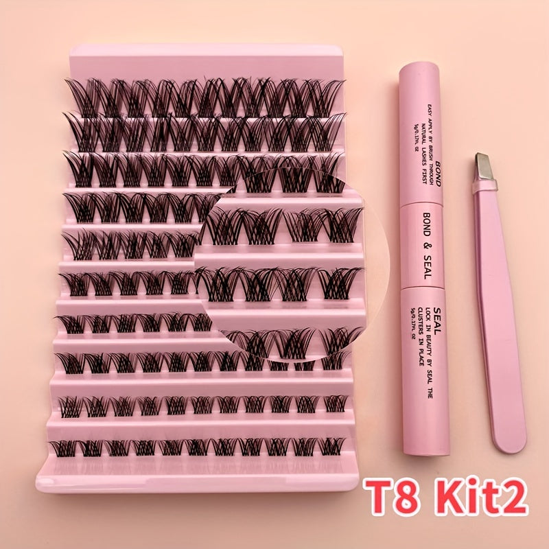 8 16mm Lash Clusters False Eyelashes Extension Kit
