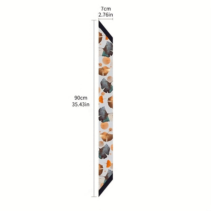 Ginkgo Leaf Print Skinny Scarf Long Neckerchief Hair Ribbon Accessories