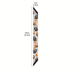 Ginkgo Leaf Print Skinny Scarf Long Neckerchief Hair Ribbon Accessories