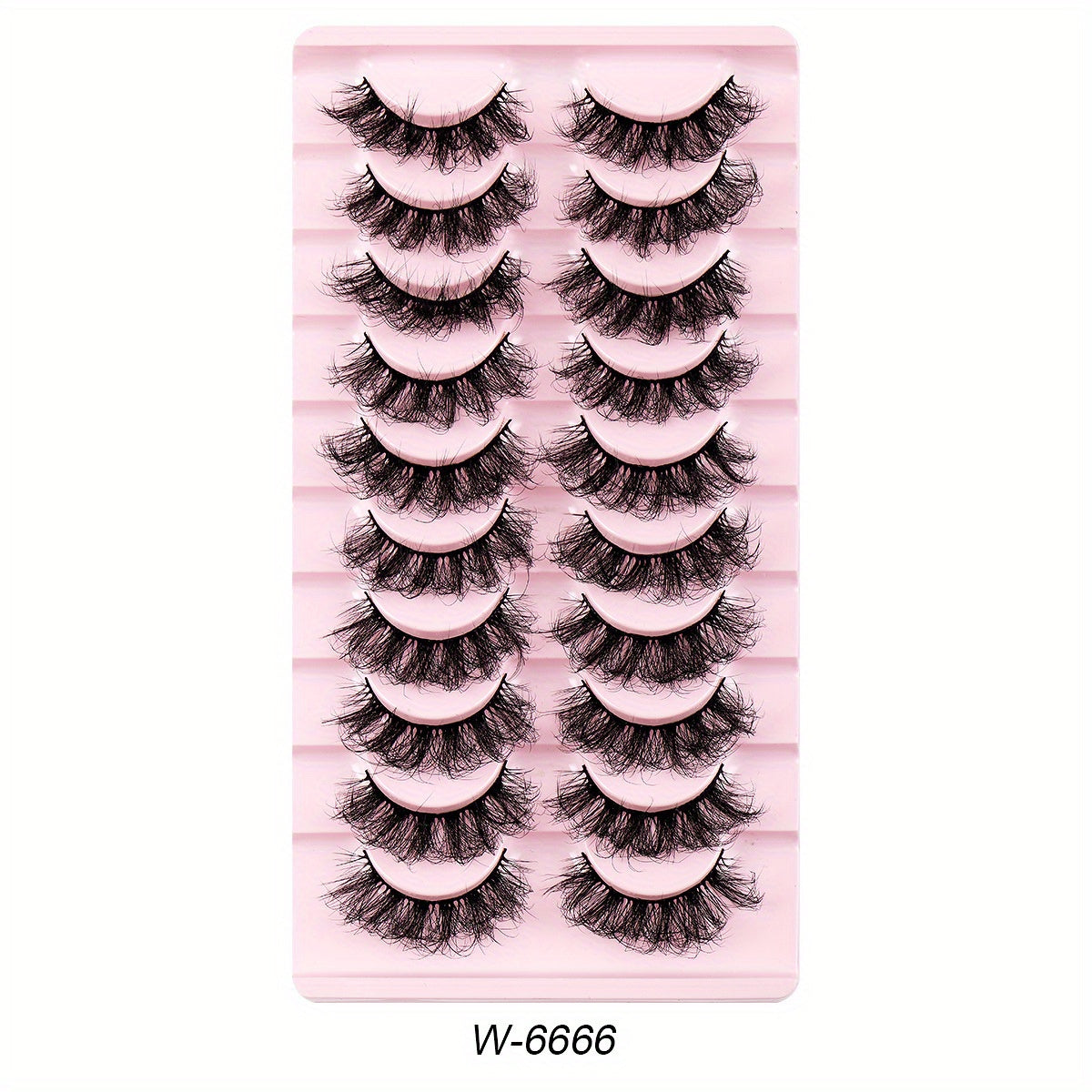 10 Pairs Faux Mink False Eyelashes Cat Eye Look Natural Look Reusable