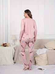 Koala Print Pajama Set Long Sleeve Top & Pants