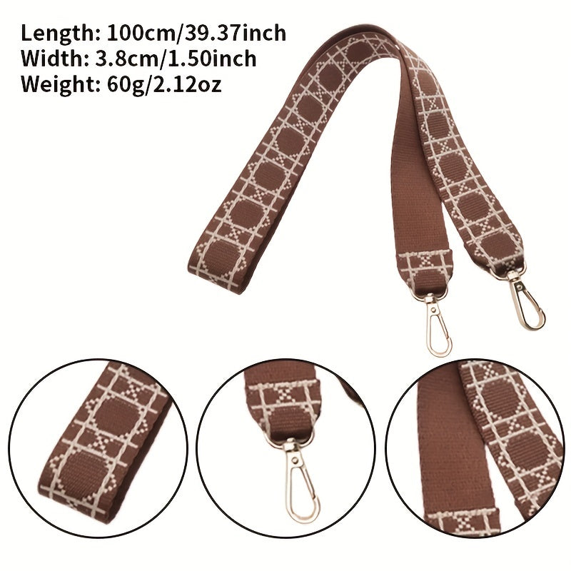 Geometric Pattern Bag Strap Underarm Bag Replacement Strap