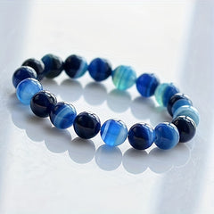 Gemstone Beaded Stretch Bracelet 8mm Round Beads 7"