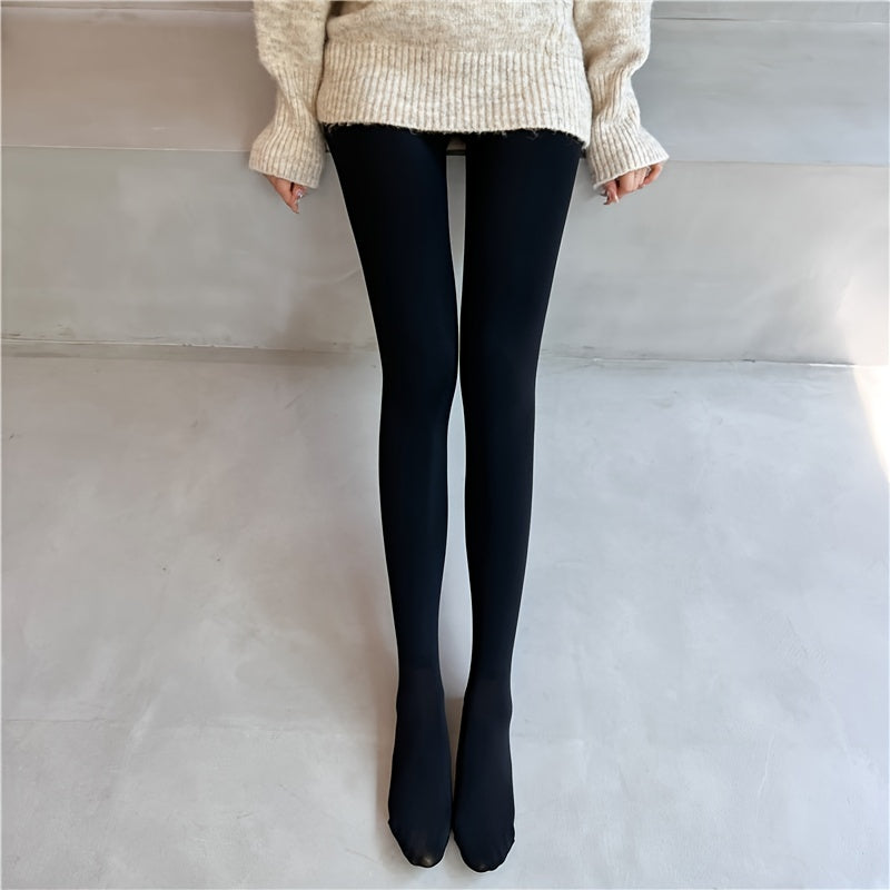Winter Plush Lined Tights For Women - High Waisted Leggings