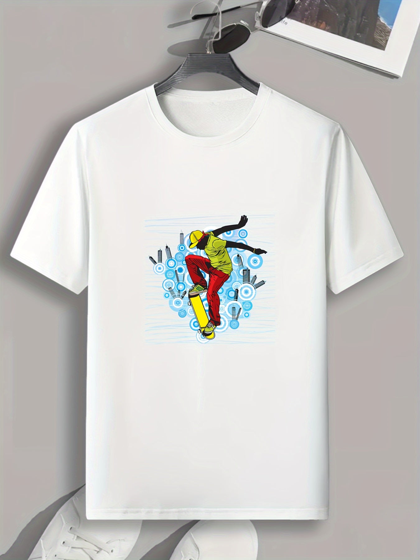 Skateboarding Print Men's Graphic T shirt Casual Comfy Tees For Summer