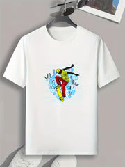 Skateboarding Print Men's Graphic T shirt Casual Comfy Tees For Summer