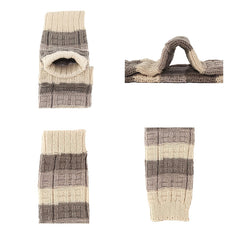 2 Pairs Striped Knitted Leg Warmers Warm Colorblock Knee High Socks