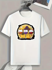 Halloween Wine Print Men's Graphic T-shirt