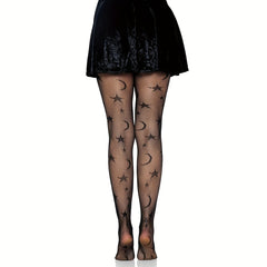 Stars & Moons Fishnet Tights High Waist Pantyhose
