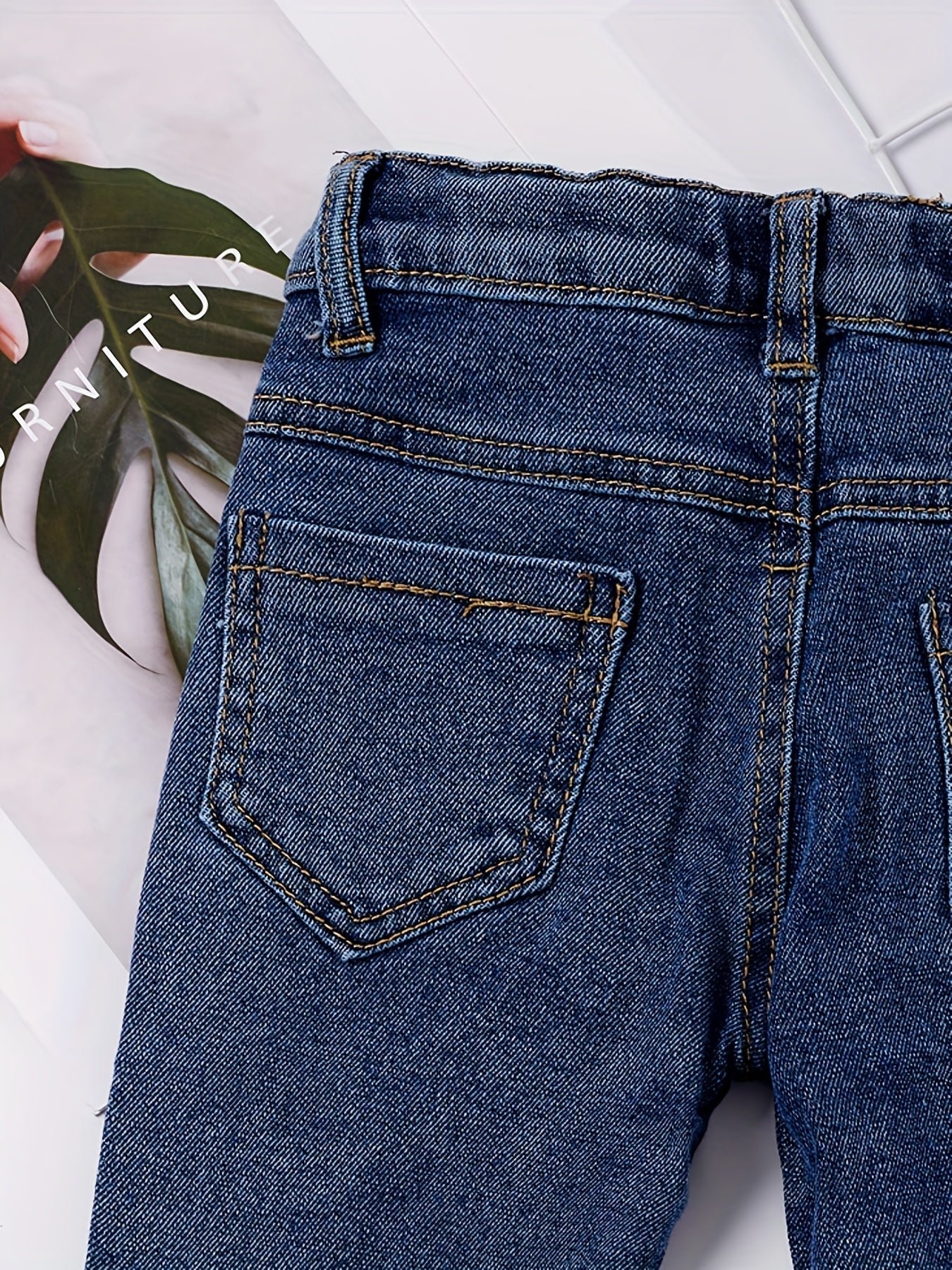 Girls Casual Print Denim Pants For Kids Children Holiday Summer