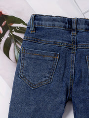 Girls Casual Print Denim Pants For Kids Children Holiday Summer
