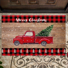 Christmas Truck Doormat Anti-fouling Portable Waterproof Mat