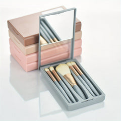 5pcs Mini Makeup Brush Set with Case & Mirror