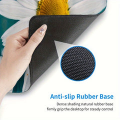 Large Daisies Desk Pad Teal Turquoise Mouse Pad