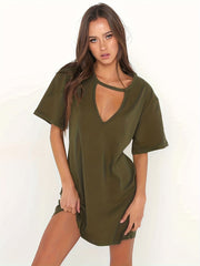 Sexy Short Sleeve Mini Summer Dress Women's Clothing