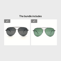 Men's Casual Toad Mirror Metal Frame Polarized Lenses UV400 Glasses